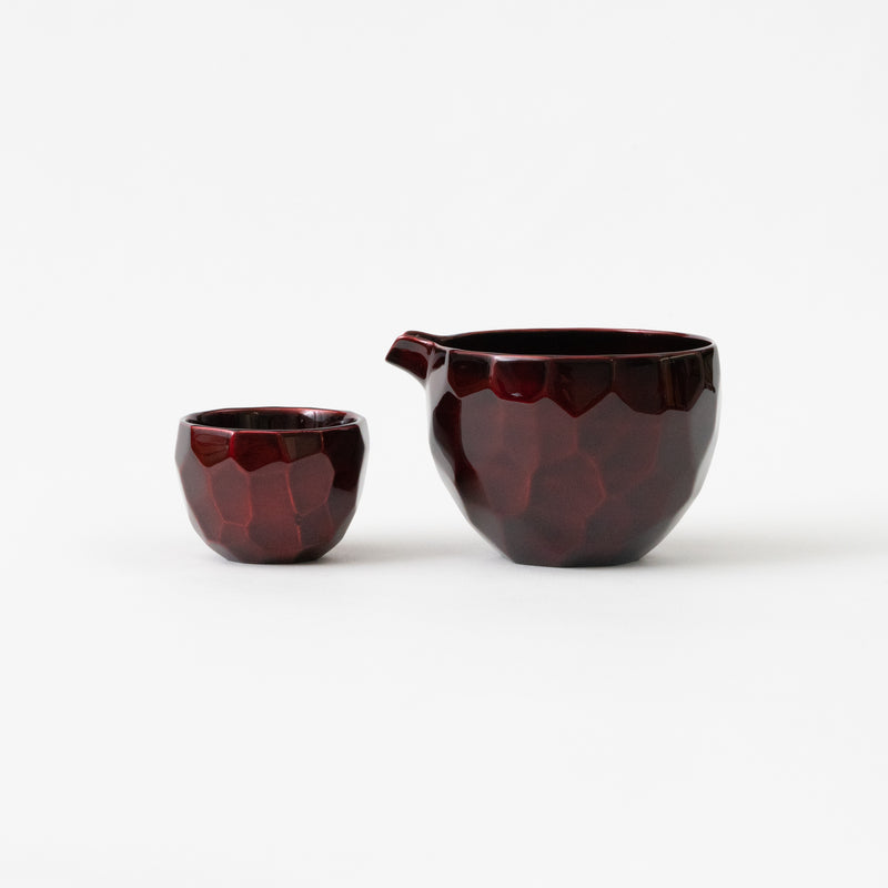 <tc>Takao Togashi / Aizu Tamamushi-nuri Spouted Bowl with Faceted Sides S</tc>