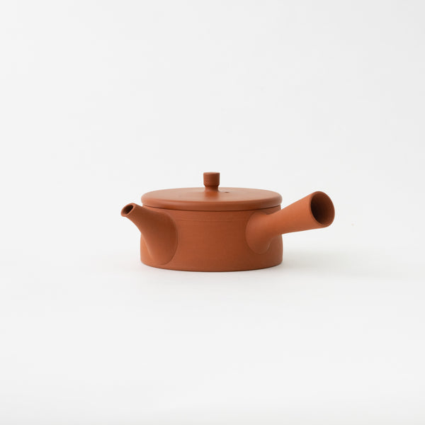 <transcy>Red Clay Cylindrical Teapot</transcy>