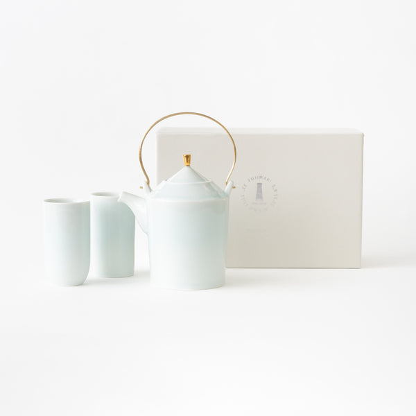 <tc>Tea Pot and Cups Set / Plain / Pale blue</tc>