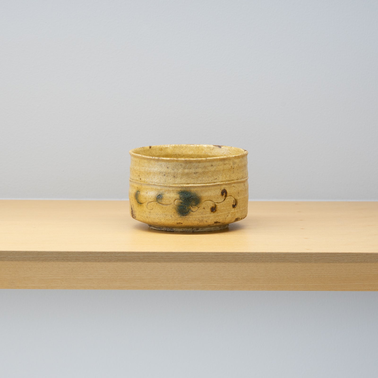 3 名品！！アンドシュプローデル 造「楽焼茶入」 フタ無し 黄
