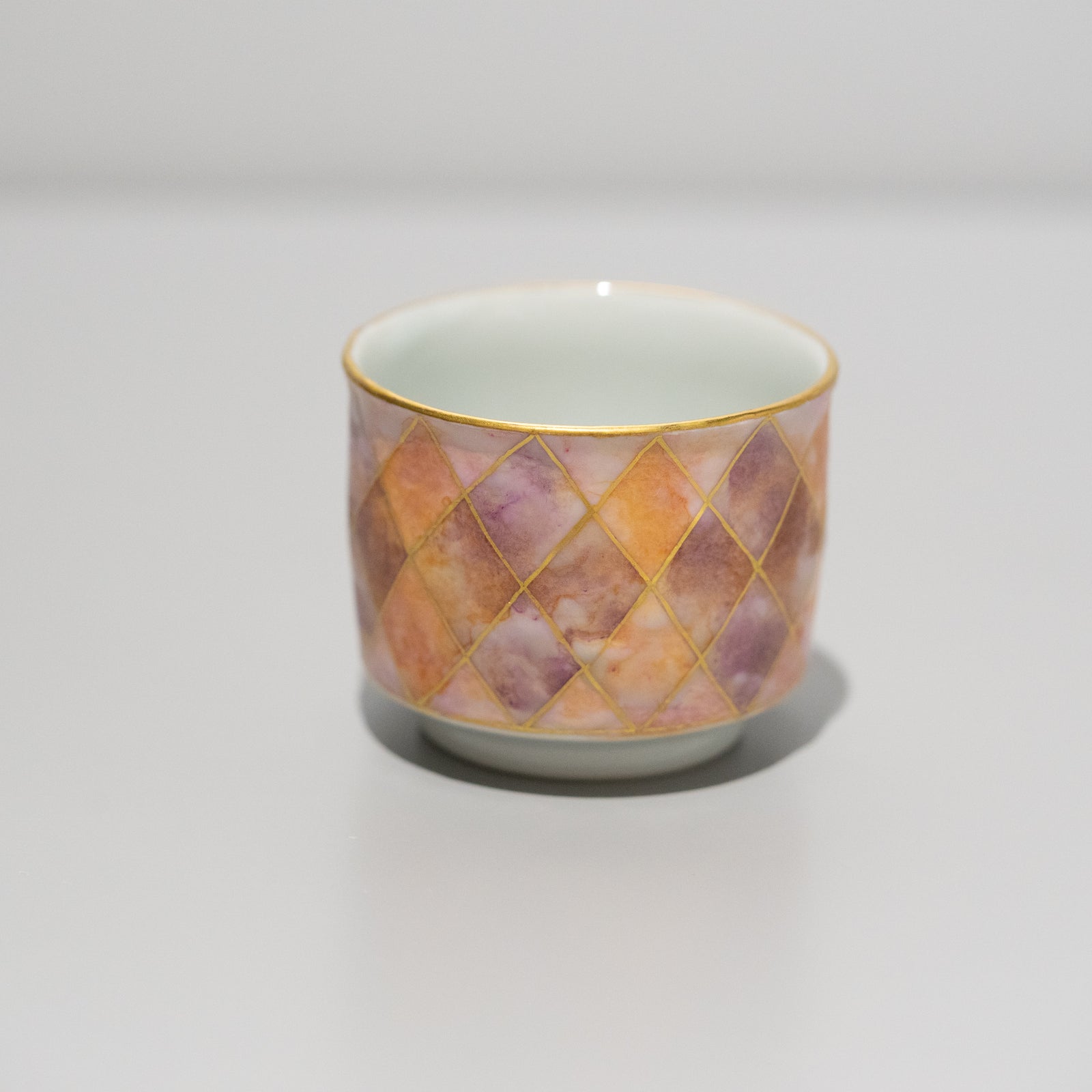 R861 香合 『森岡嘉祥造』『金彩色絵』『花笠香合』 共箱